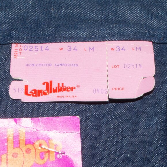 Vintage 70s USA Made Land Lubber Denim Lo-Cut Big Bell Bottom Jeans 34x31.5 NOS - Picture 4 of 5